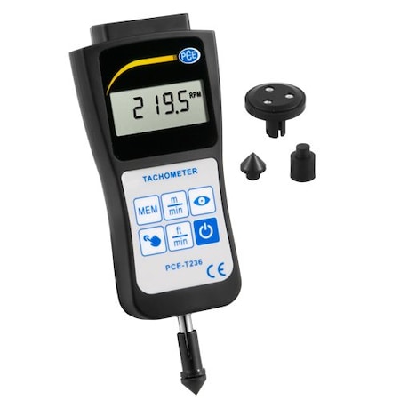 Pce Instruments Handheld Tachometer, 5 to 99,999 rpm PCE-T236